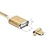 zrse 4th Generation 6.6 Feet Magnetic Braided USB Charging Cable for Samsung Galaxy S2 S3 S4 S6, Note 2/3/4/5,LG G4 G3, Sony Xperia Z5 Premium/Compact etc(2 Pack Gold)