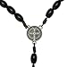 St Benedict Mens Large Intercession Rosary - Made in Brazil (Black - Traditional Cross)