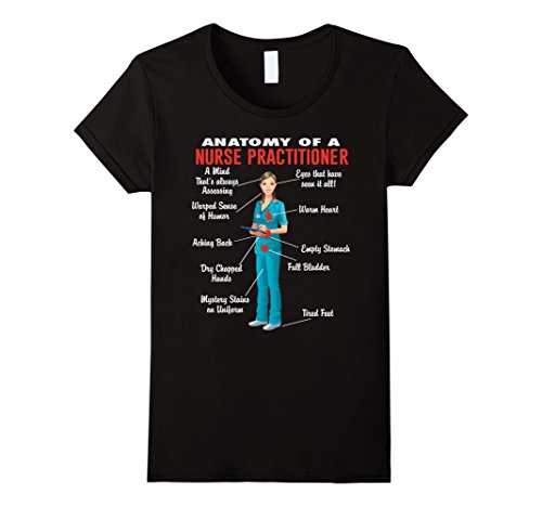 Women's Anatomy Of A Nurse Practitioner -  Nurse Practitioner Shirt Large Black