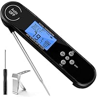 Meat Thermometer, Uzone Digital Instant Read BBQ Thermometer with Pre-Set 8 Types Food,Temperature Alarm,Voice Broadcast,RGB Backlight, Waterproof Cooking Thermometer for Kitchen Grilling,Turkey,Milk