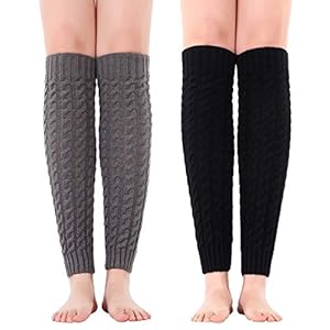 VUCDXOP 2 paar dames winter beenwarmers beenwarmers gehaakte beenwarmers gebreide dikke beenwarmers kniekousen…