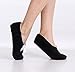 Pembrook Fuzzy Soft Coral Fleece Slippers – Black - Medium (7-8) – Ballet Style with Non-Skid Sole – Faux Shearling Lining - Great Plush Slip On House Slippers for Adults, Women, Girls