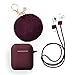 Xmifer AirPods Case, Cute Airpods Case Keychain Drop Proof (Silicone Skin for AirPods Charging Case 2/1) with Fluffy Fur Ball Keychain and Airpods Anti-Lost Strap for Airpods 2/1(Wine)