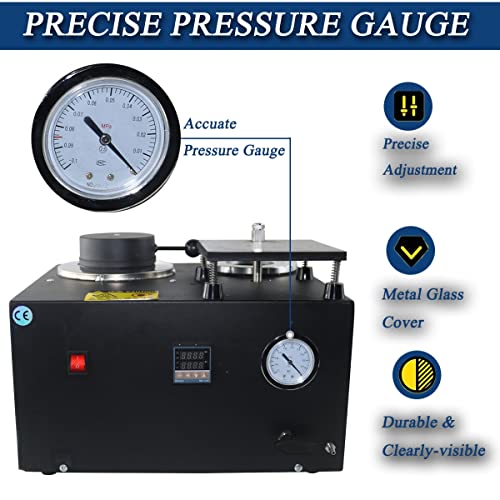 Vacuum Casting Machine Digital Display High Temperature Refining, 2KG Gold Melting Furnace,1400W 2000F Digital Electric Melting Furnace with Graphite Crucible for Melt Scrap, Silver, Gold, Copper