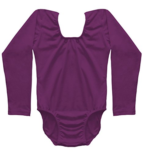 Dancina Leotard Long Sleeve Ballet Gymnastics Front Lined Comfy Cotton Ages 2-10