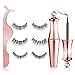 Magnetic Eyelashes and Magnetic Eyeliner Kit with Tweezer,Waterproof Liquid Eyeliner ,Reusable 5 Magnets 3D Magnetic Natural False Eyelashes Comes with 3 pairs