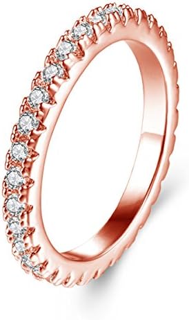 Classic Bridal Sets Band Ring for Women, 3 Ct 8 Heart 8 Arrow White AAA Cubic Zirconia Rose Gold Big Main Stone Cocktail Engagement Wedding Rings Size 5 6 7 8 9 10