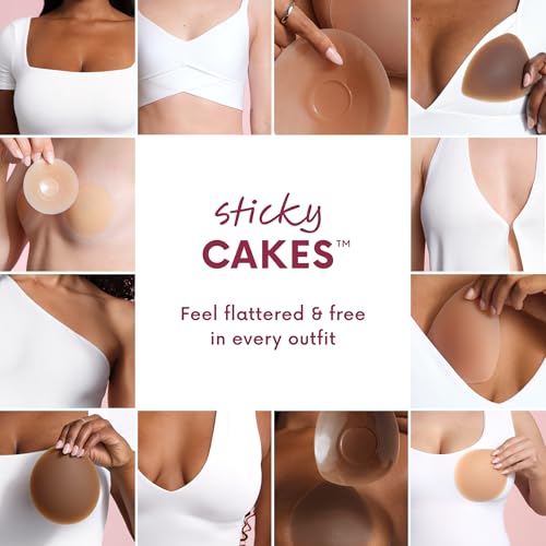 CAKES Body® sticky Circle Nipple Covers for Women - The Viral Sticky Boobs With an Adhesive-free nip nook™