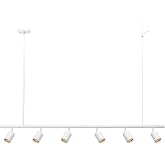 Globe Electric 55" 6-Light Matte White Adjustable Height Track Lighting with Pivoting Track Heads