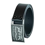 Levi's Men's 1 1/2 in.Plaque Bridle Belt With Snap Closure,Black,34