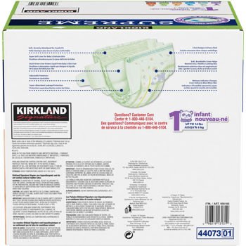 Kirkland Signature Supreme Diapers Size 1; Quantity: 192