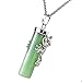 JEWELRIESHOP Frog Cylinder Gemstone Necklace Reiki Chakra Healing Crystals Pendant for Women Men, Stainless Steel Chain 18 inchces