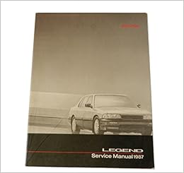 Acura Legend Service Manual 1987 Honda Motor Company Amazon Com Books