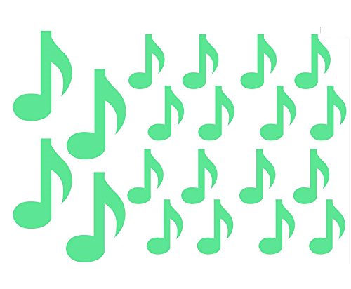 EZSpace 20Pcs Music Symbols Night Glow Sticker Party Supplies Glow in The Dark Stickers