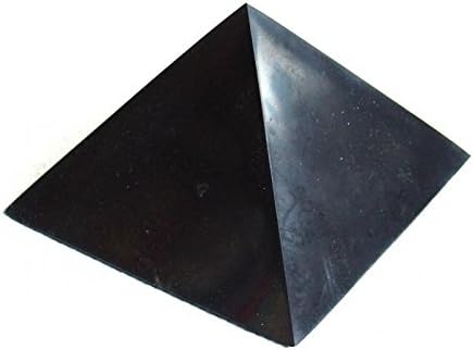 Shungite Club Shungite Pyramid Polished 5 cm (2inch) Gemstone Protection Home Decor Gift Healing Crystal Stone Figure Meditation