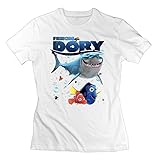 Duola Women's Short Sleeve T-shirt Finding Dorry White