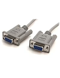 StarTech. com 10-Feet Cable de módem nulo NULL Serie Serial DB9, Gris