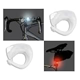 Wrap-Around Band LED Bike Lights - Front & Rear - 2 Super-Bright LED - Lithium Wafer Batteries Included