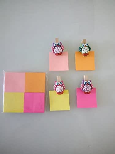 4 Hermosos buhos para notas con Iman Porcelana fria ...