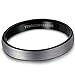 Tungary 4mm Tungsten Rings for Men Wedding Engagement Band Brushed Black Size 5-14