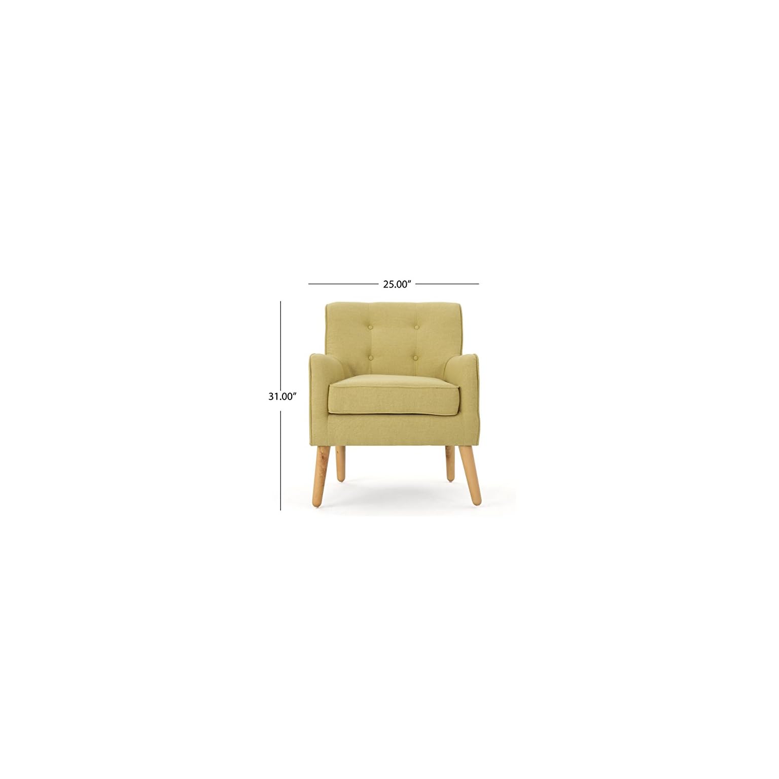 Christopher Knight Home Felicity MidCentury Fabric Arm Chair, Wasabi