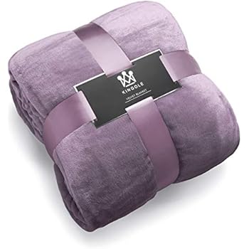 Kingole Flannel Fleece Microfiber Throw Blanket, Luxury Lavender Purple King Size Lightweight Cozy Couch Bed Super Soft and Warm Plush Solid Color 350GSM (108 x 90 inches)