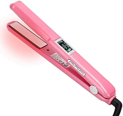Newly Upgraded Ultrasonic Infrared Care Hair Straightener, Professional Damaged Hair Treatment Recovery Tool, Restore Hair Shine, Suitable for All Hairstyles (Pink)