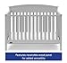 Graco Everly 5-in-1 Upholstered Convertible Crib with Reversible Headboard Pebble Gray/Gray Easily Converts to Toddler Bed Day Bed or Full Bed Adjustable Height Mattress (Mattress Not Included)