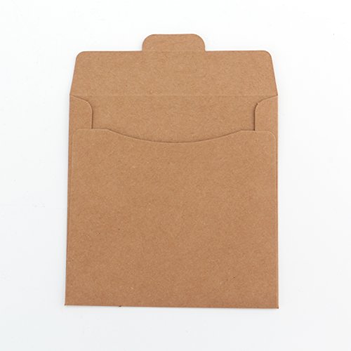 Fasmov 5" x 5" CD Sleeves Kraft Paper DVD Envelopes, 150 Pack