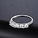 Mozume Women's 5 Stone 4mm Cubic Zirconia Round Cut Engagement Ring CZ Wedding Band Anniversary 925 Sterling Silver