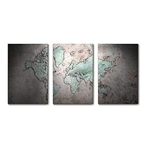 World Map Home Artwork for Living Room Bedroom...
