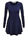 Lock and Love LL WT767 Womens Long Sleeve Scoop Neck Trapeze Tunic M Navy