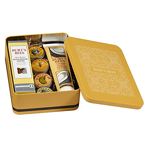 Burt's Bees Classics Gift Set, 6 Products in Giftable Tin – Cuticle Cream, Hand Salve, Lip Balm, Res-Q Ointment, Hand Repair Cream and Foot Cream 6 Burt's Bees Classics Gift Set, 6 Products in Giftable Tin – Cuticle Cream, Hand Salve, Lip Balm, Res-Q Ointment, Hand Repair Cream and Foot Cream