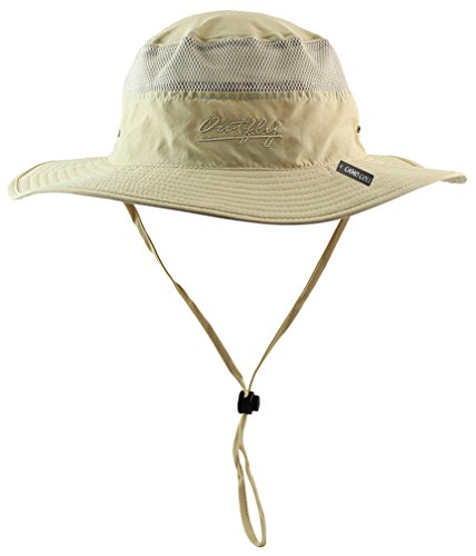 Camo Coll Outdoor Sun Cap Camouflage Bucket Mesh Boonie Hat (Beige, One Size)