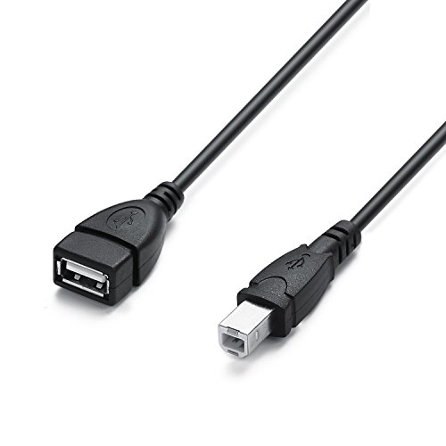 2 PACK USB 2.0 Cables A Female to USB B Male Cable for Printer cables length is 20 inches A/F to B/M Type-A F to B M Cable Extender Connection Cable(USB_A/F-USB_B/M Cables, Black)