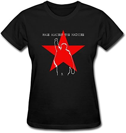 TASY Women's Rage Against The Machine Star Logo 100% Cotton T-shirt - S Black