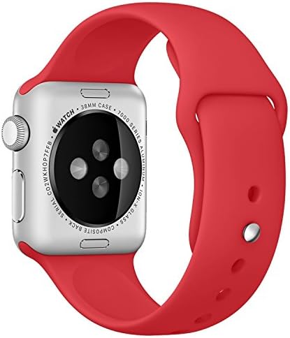 Apple Watch Replacement Band - Ankeeer Soft Silicone Replacement Sports Wristbands Straps for Apple Wrist Watch iWatch All Models Formal Colors L/M Size-42mm/Red