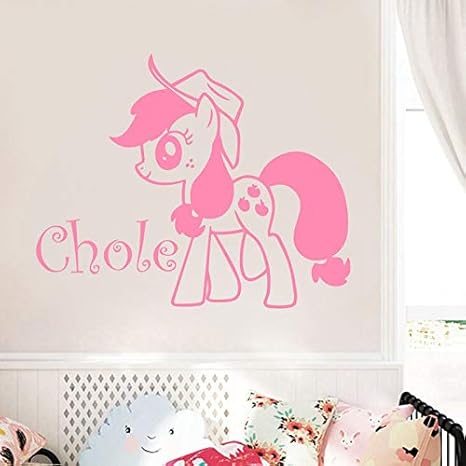 Nombre Personalizado Caricatura Caballo Moda Niño Personalizado Niña