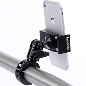 Metal Motorcycle Mount for Phone - by TACKFORM [Enduro Series] - NO SLINGS NEEDED. Rock solid holder for Regular and Plus sized iPhone and Samsung devices. Industrial Spring Grip