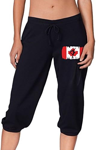 Canadian Flag Figure Skating Women's Workout Knee Pants for Walking Legging Sports Pants