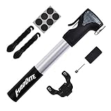 [Clearance Sale]MadBite Mini Bike Pump 120PSI Telescopic, Compact & Portable Bicycle Pump - With Gauge, BONUS 2 Tire Bars, 6-Piece Glueless Puncture Repair Kit, - Presta and Schrader Air Valves Pump