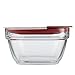 Rubbermaid Easy Find Lids Glass Food Storage Container, 4 Cup, Racer Red