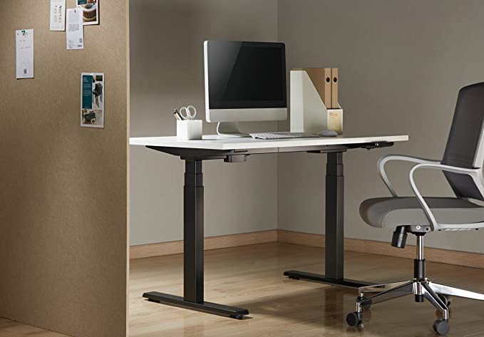 Jin Office Dual Motor Electric Height Adjustable Desk Table | Electric Standing Desk | 125KG Wt. Capacity with 3 Memory Presets | Electric Height Adjustable Table (with White 1500 x 750 mm Table top)