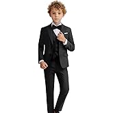 Addneo Boys Suit Set Formal Dress Shirt with Bowtie Vest Pants Toddler Boy Tuxedo Suits