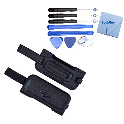 SooMine 2pcs USB Charging Port Cover Flap Replacement Compatible Samsung Galaxy S5 Active G870A G870