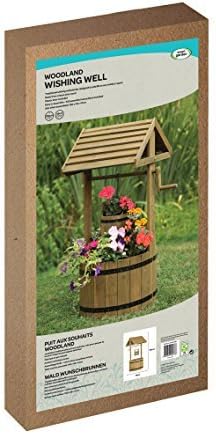 Smart Garden Wooden Wishing Well Planter Solid Pine Outdoor Flower Ornament, Brown, Measures: H100 x W48 x D47cm - Image 4