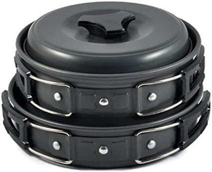 Junadael Lightweight Outdoor Camping Cookware Outdoor Hiking Picnic Travel Essential Pots and Pans Suit