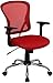 Flash Furniture Alfred Mid-Back Red Mesh Swivel Task Office Chair with Chrome Base and Arms