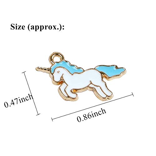 PHAETON 100PCS Cute Enamel Unicorn Charm Pendant for DIY Jewelry Making Necklace Bracelet Earring DIY Jewelry Accessories Charms - Thumbnail 2