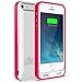 iPhone 5S Battery Case, iPhone 5 Battery Case - Maxboost Atomic S Portable Charger for iPhone 5/5S [MFI Certified] External Protective 2400mAh Battery Charging Juice Power Bank [Glossy White/Pink]